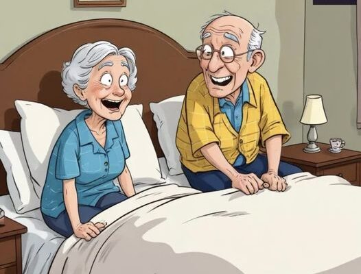 An elderly couple had just crawled into bed when the old