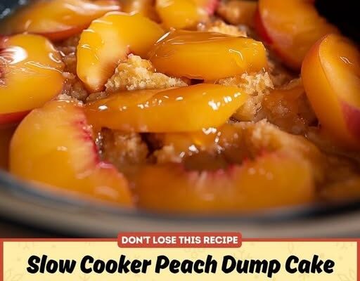 Slow Cooker Peach Dump Cake