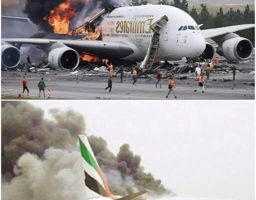Emirates plane crash-lands with 300 aboard; 1 firefighter
