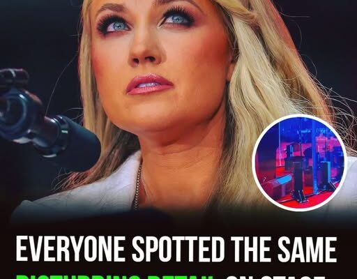 Many spotted the same disturbing detail on stage at Charlie Kirk’s memorial