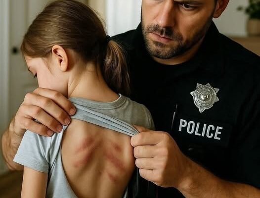 My 7-year-old came back from her mom’s place with marks.