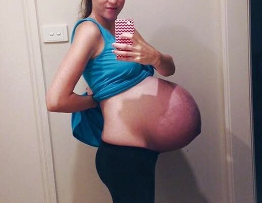 She posted a picture of herself on the internet in the last month of her pregnancy