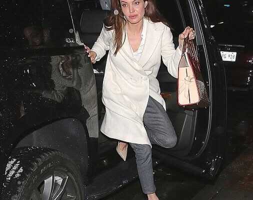 Angelina Jolie Stumbles While Getting Out of Her Car in Front of Numerous Journalists